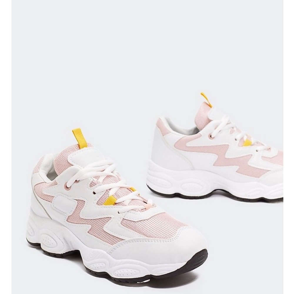 Nasty Gal pink & white Chunky Dad Sneaker size 10
